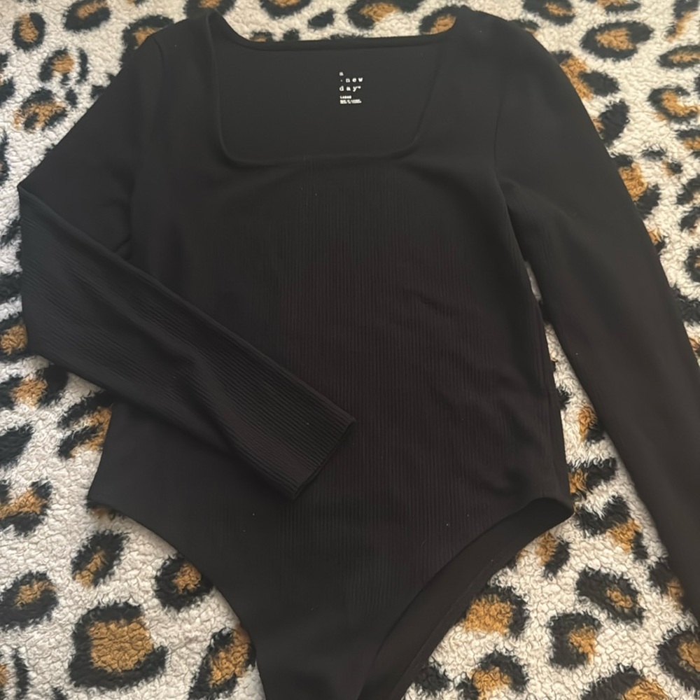 Black long sleeve bodysuit